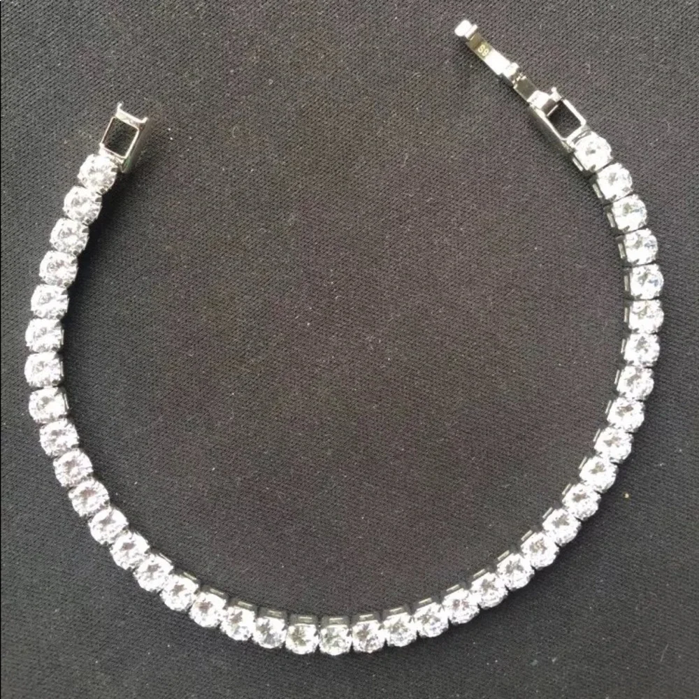 3-5mm Silver Full Drill Fine Tennis Bracelet